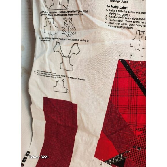 DREAMSPINNERS - Red Black Fabric Panel, Out of the Woods Adult Vest Panel by VIP - Picture 7 of 7